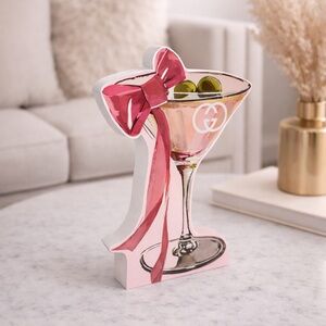 GUCCI Martini Cocktail LUXURY 3D WOOD HOME ACCENT DECOR